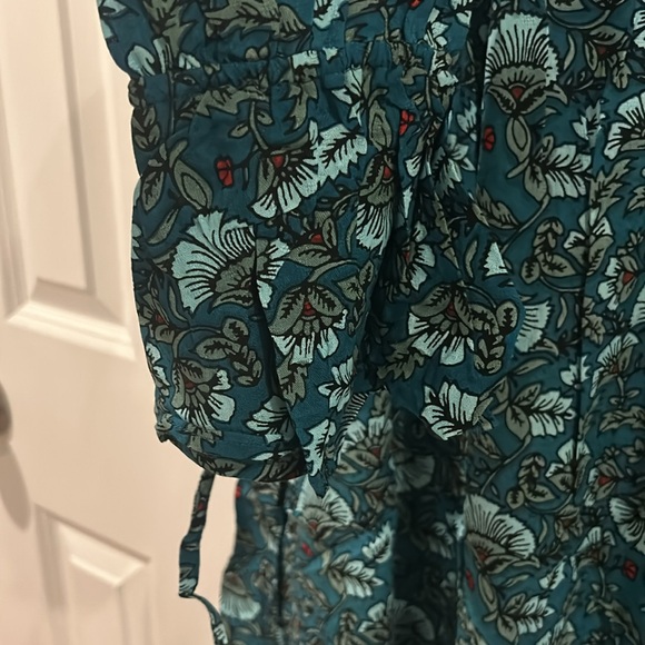 NWT Band Of The Free Jewel Teal Floral Wrap Maxi Dress - Picture 9 of 12
